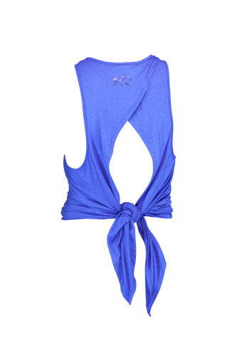 Womens Star Blue Tie Back Tank  - CLEARANCE