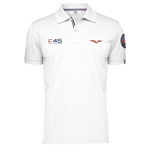Mens Uniform White Flag Polo Shirt - CLEARANCE