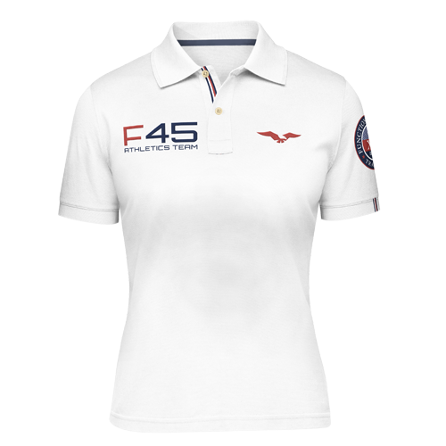 Womens Uniform White Flag Polo Shirt - CLEARANCE